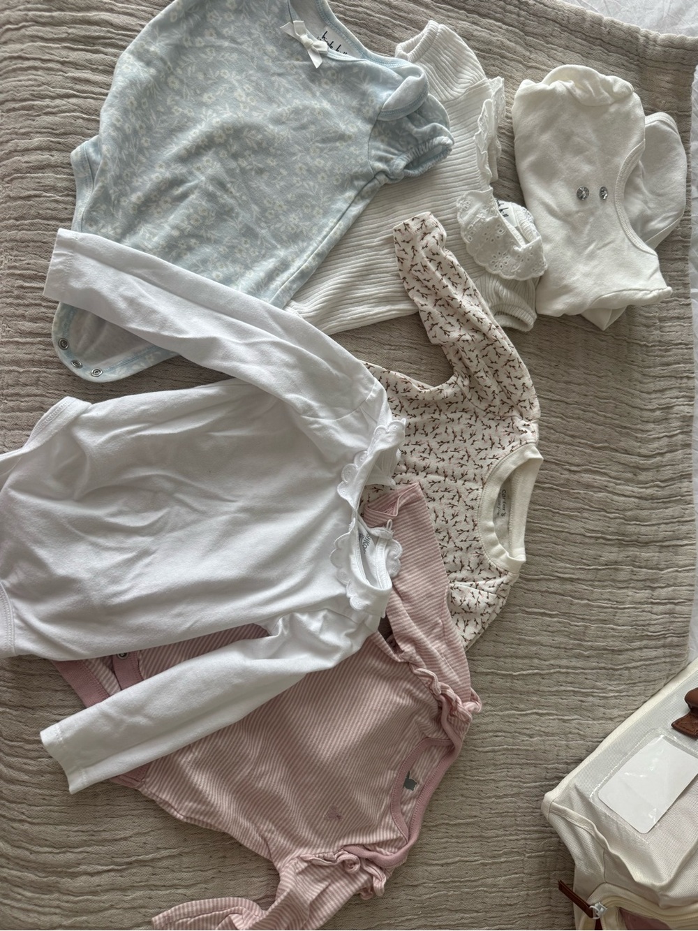 GAP Baby Onesie Bundle - White, Light Blue, Pink, Cream